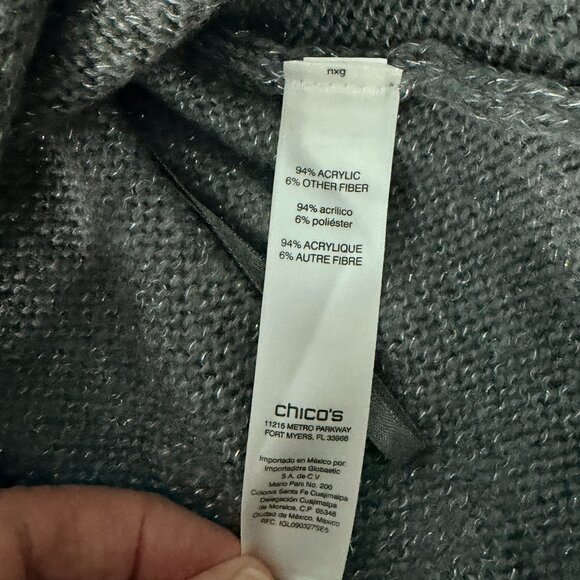 NWT Chicos Paillette Pullover Sweater Gray - Picture 5 of 5